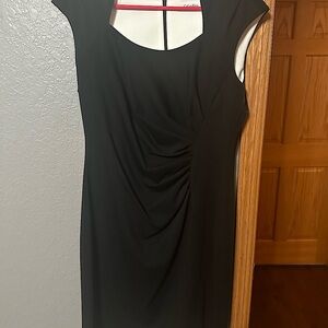 Calvin Klein ruched black dress